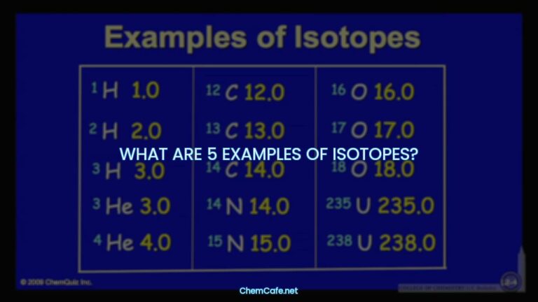 What are 5 examples of isotopes?