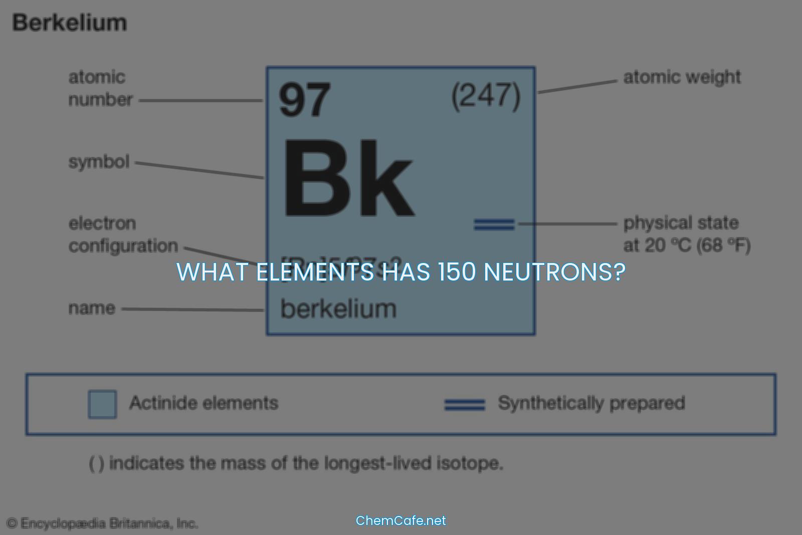 What elements has 150 neutrons?
