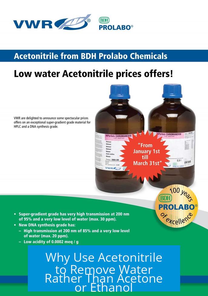 Why Use Acetonitrile to Remove Water Rather Than Acetone or Ethanol