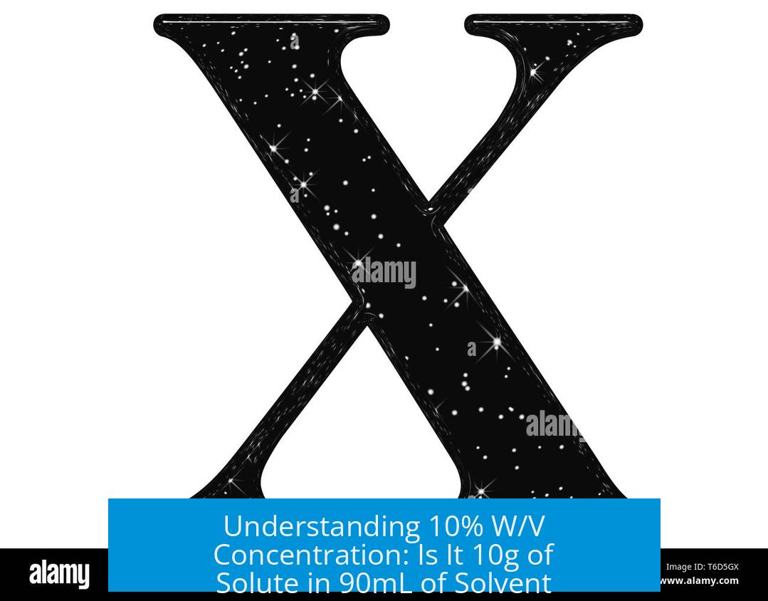 Understanding 10% W/V Concentration: Is It 10g of Solute in 90mL of Solvent