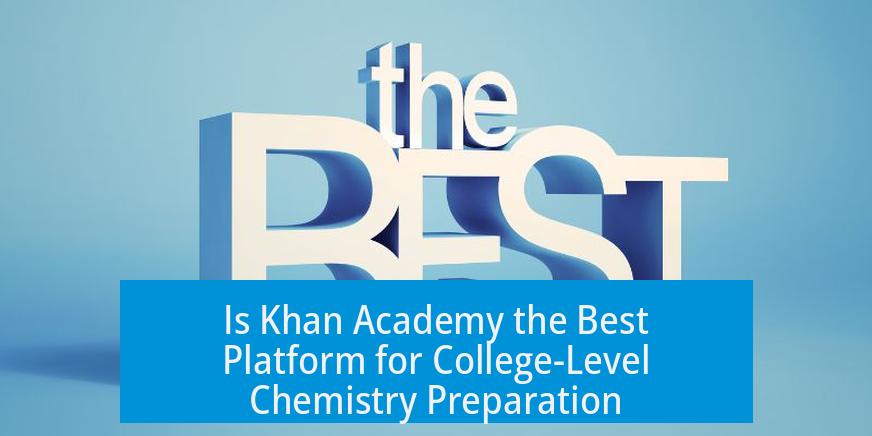 Is Khan Academy the Best Platform for College-Level Chemistry Preparation?