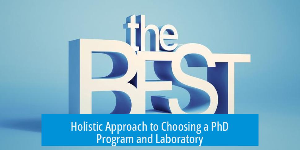 Holistic Approach to Choosing a PhD Program and Laboratory