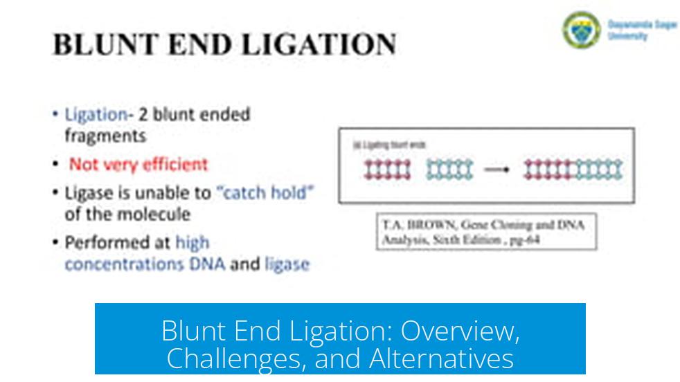 Blunt End Ligation: Overview, Challenges, and Alternatives