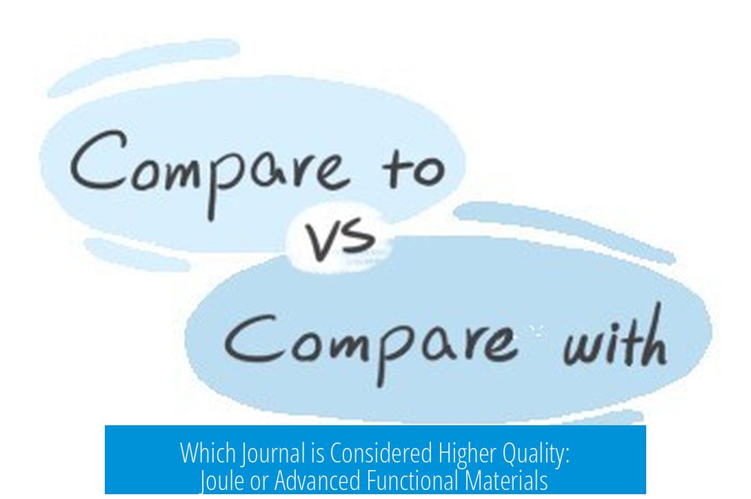 Which Journal is Considered Higher Quality: Joule or Advanced Functional Materials?