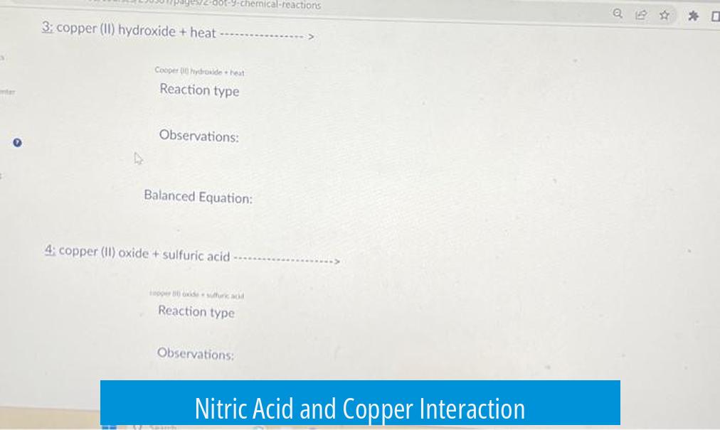Nitric Acid and Copper Interaction