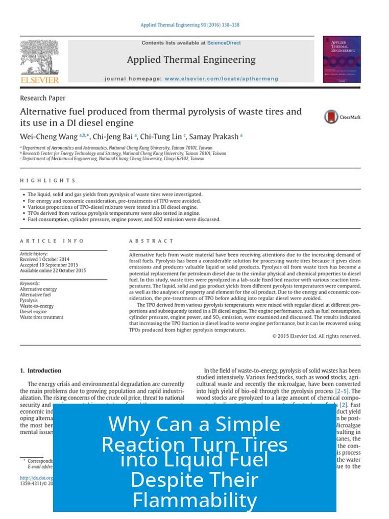 Why Can a Simple Reaction Turn Tires into Liquid Fuel Despite Their Flammability?