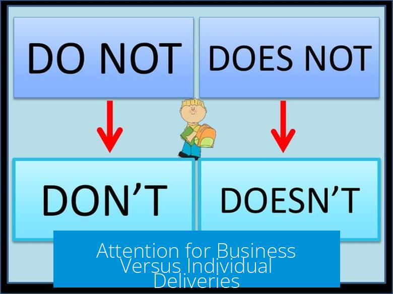 Attention for Business Versus Individual Deliveries