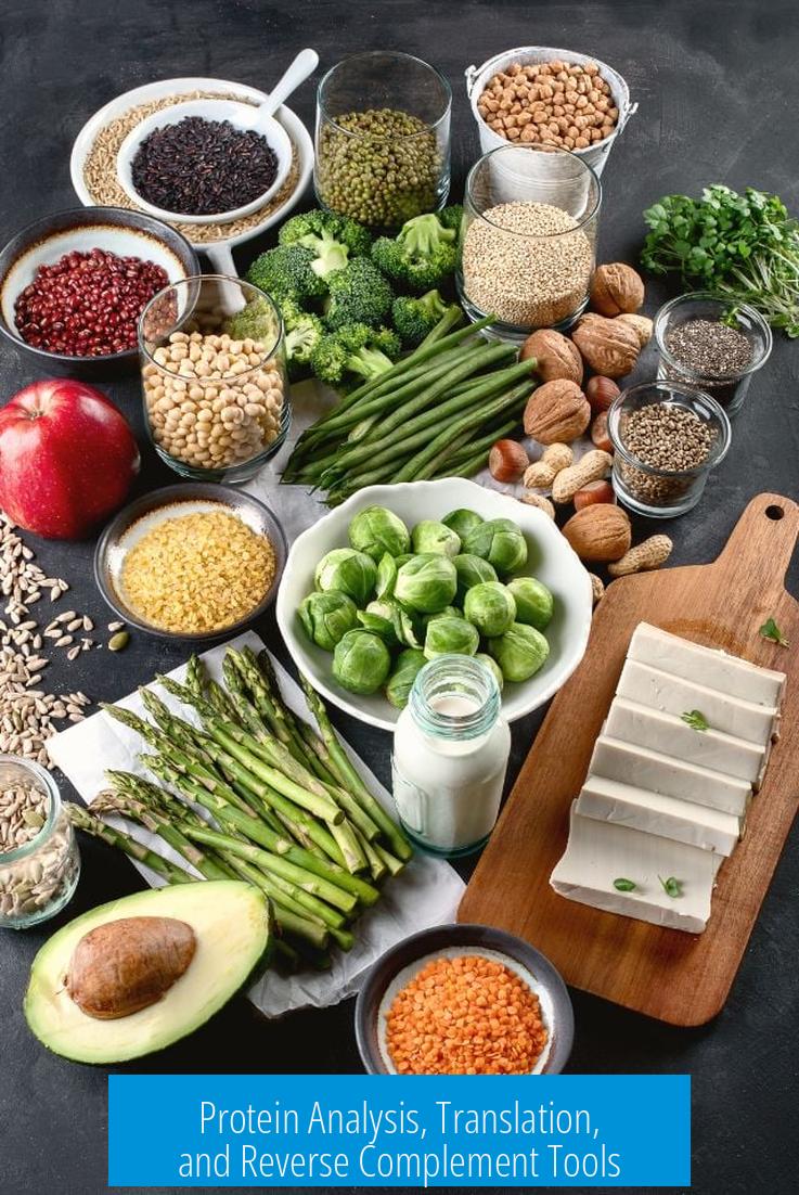 Protein Analysis, Translation, and Reverse Complement Tools