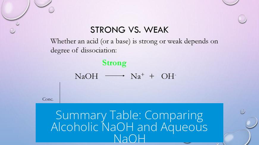 Summary Table: Comparing Alcoholic NaOH and Aqueous NaOH