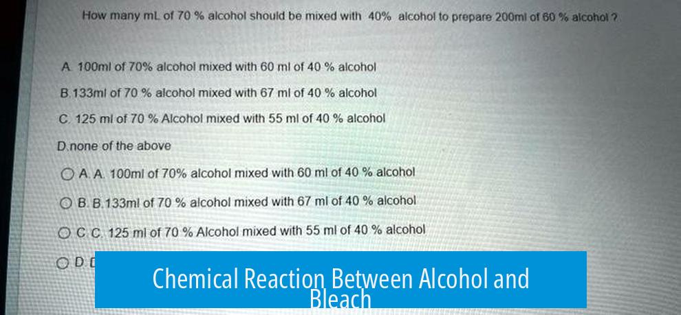 Chemical Reaction Between Alcohol and Bleach