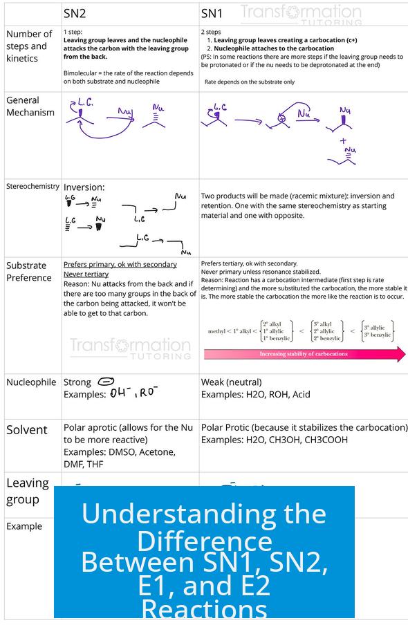 Understanding the Difference Between SN1, SN2, E1, and E2 Reactions