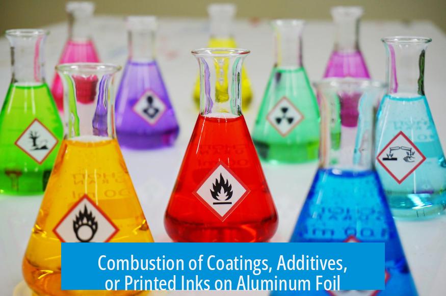 Combustion of Coatings, Additives, or Printed Inks on Aluminum Foil