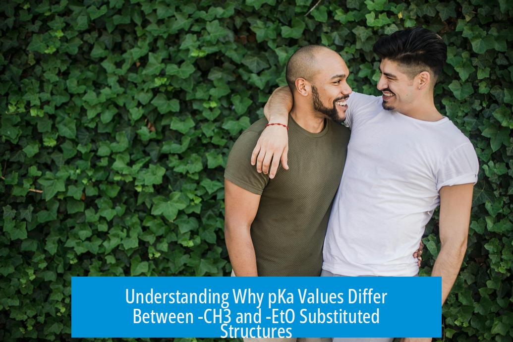 Understanding Why pKa Values Differ Between -CH3 and -EtO Substituted Structures