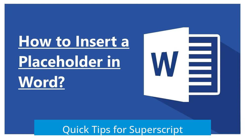 Quick Tips for Superscript
