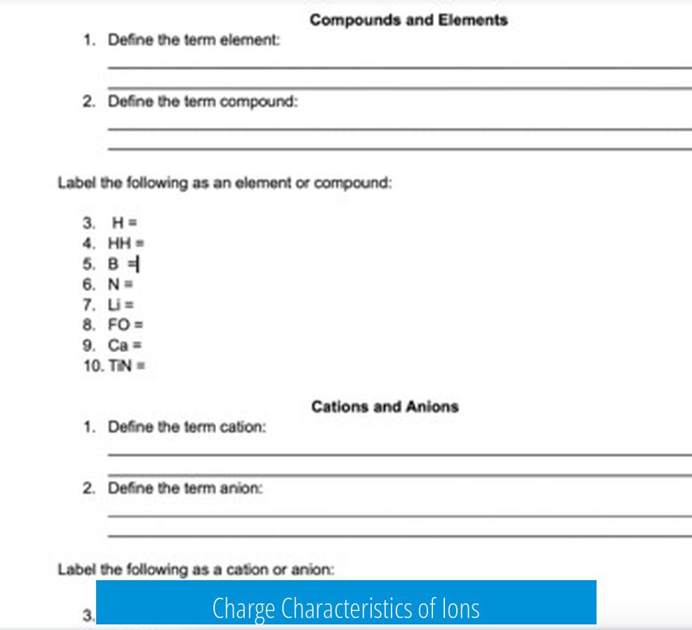 Charge Characteristics of Ions