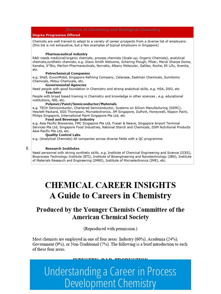 Understanding a Career in Process Development Chemistry