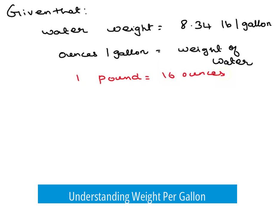 Understanding Weight Per Gallon