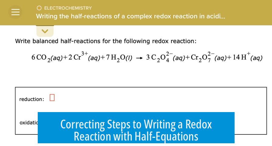 Correcting Steps to Writing a Redox Reaction with Half-Equations