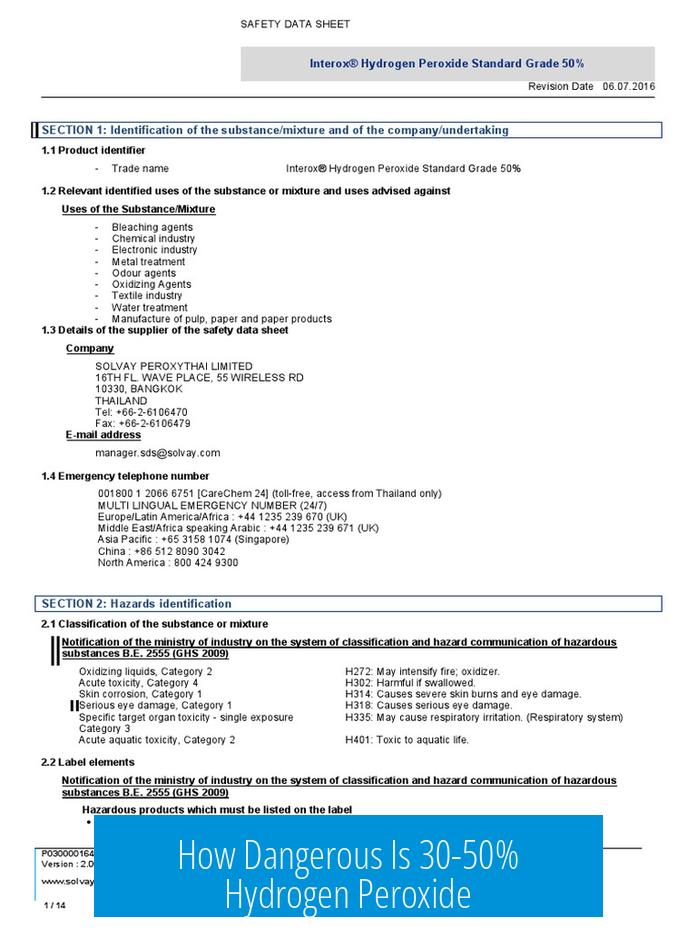 How Dangerous Is 30-50% Hydrogen Peroxide?