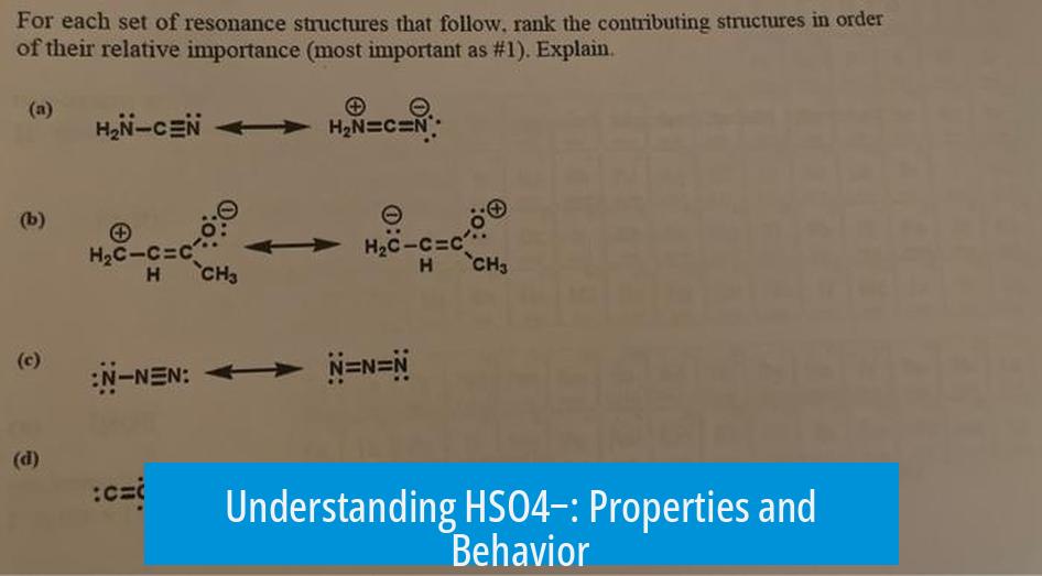 Understanding HSO4−: Properties and Behavior