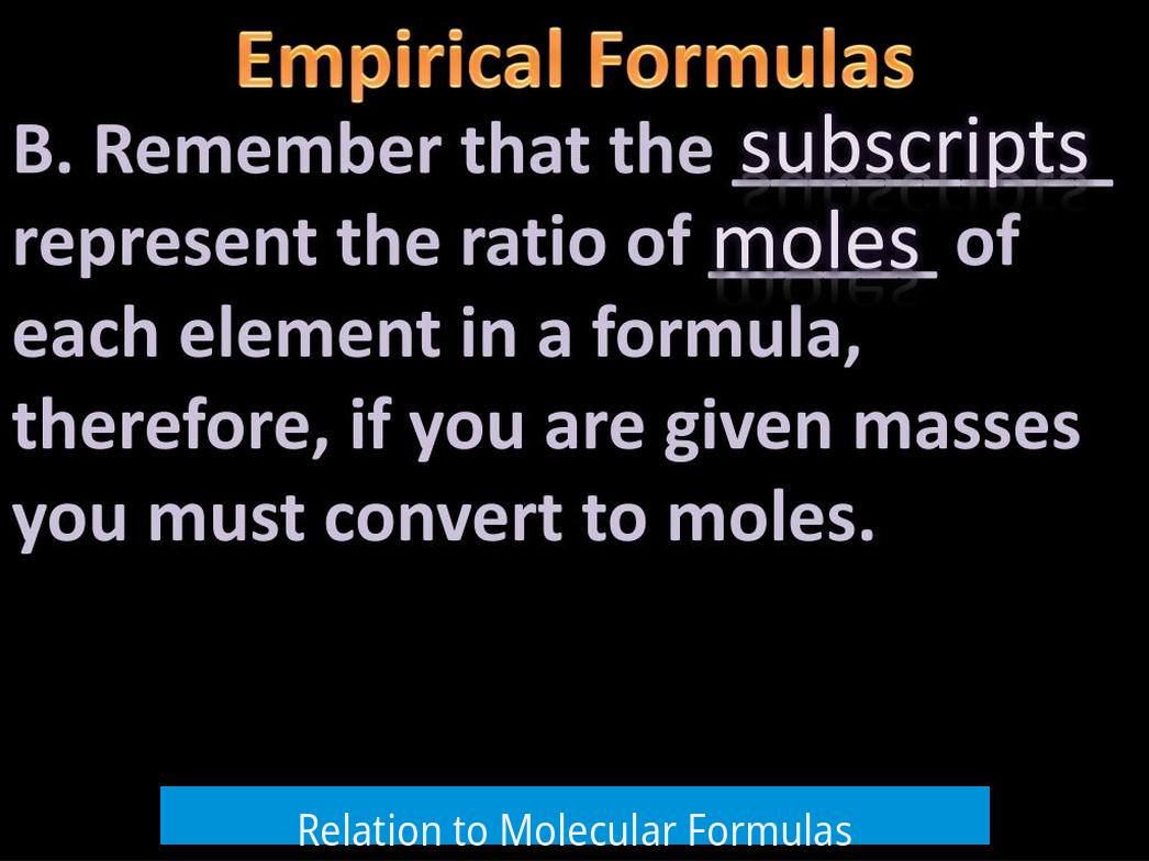 Relation to Molecular Formulas