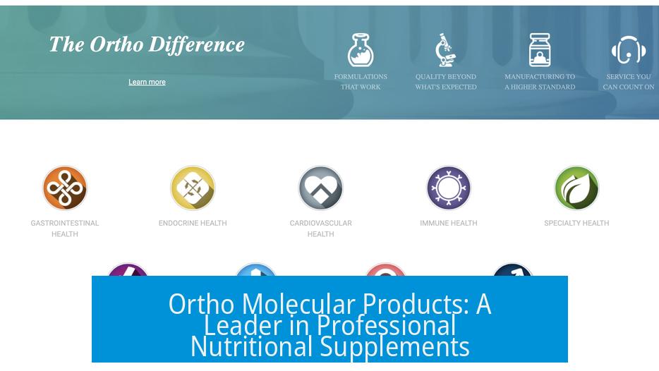 Ortho Molecular Products: A Leader in Professional Nutritional Supplements