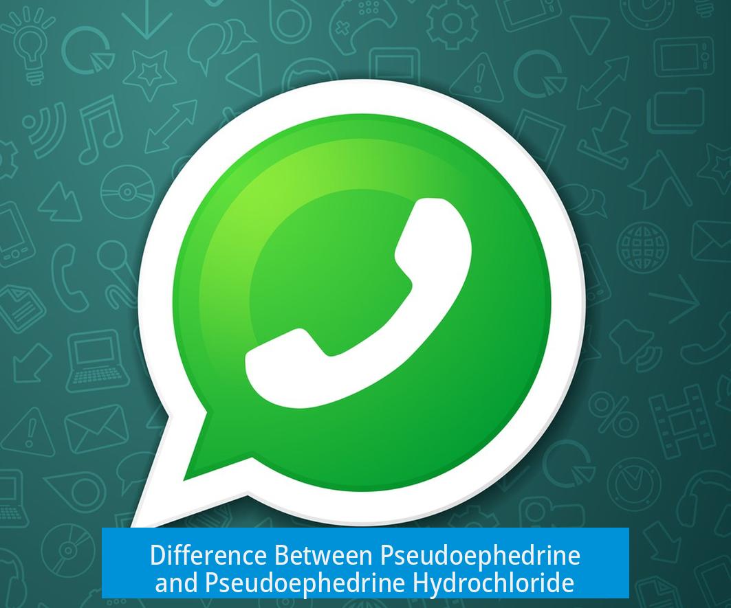 Difference Between Pseudoephedrine and Pseudoephedrine Hydrochloride