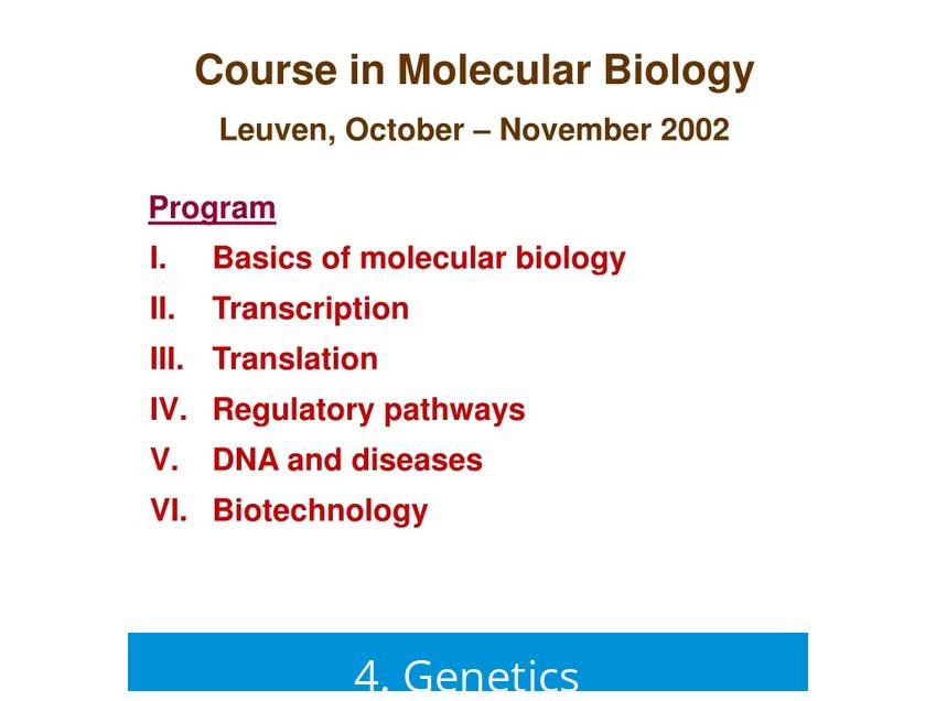 4. Genetics