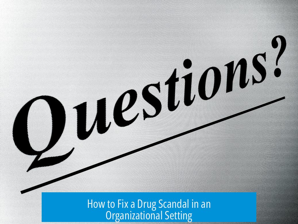 How to Fix a Drug Scandal in an Organizational Setting