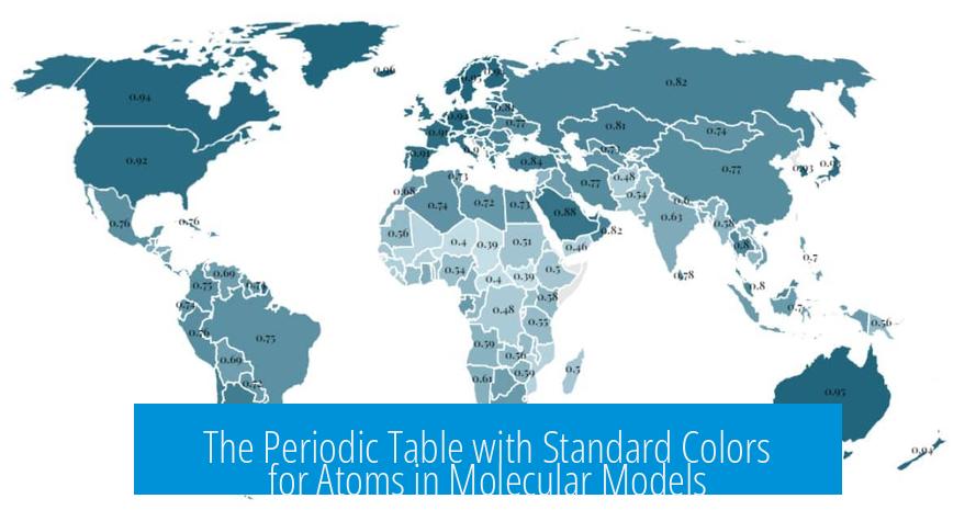 The Periodic Table with Standard Colors for Atoms in Molecular Models