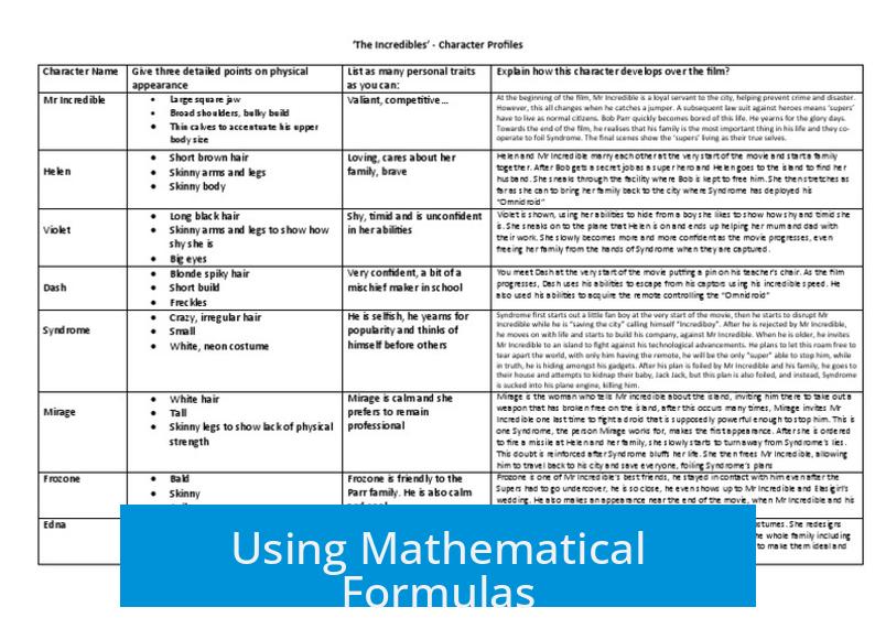 Using Mathematical Formulas