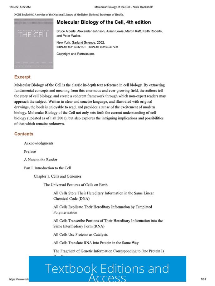 Textbook Editions and Access