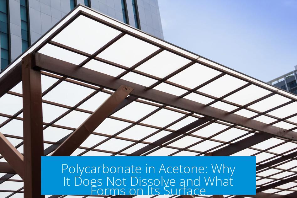 Polycarbonate in Acetone: Why It Does Not Dissolve and What Forms on Its Surface