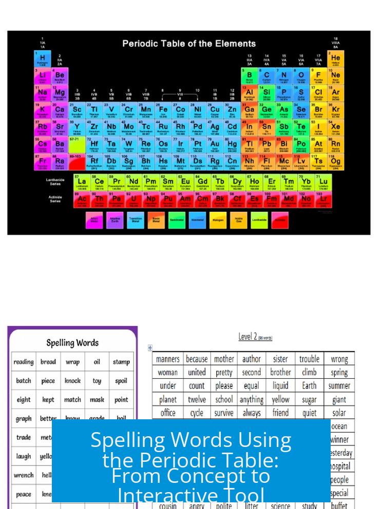 Spelling Words Using the Periodic Table: From Concept to Interactive Tool