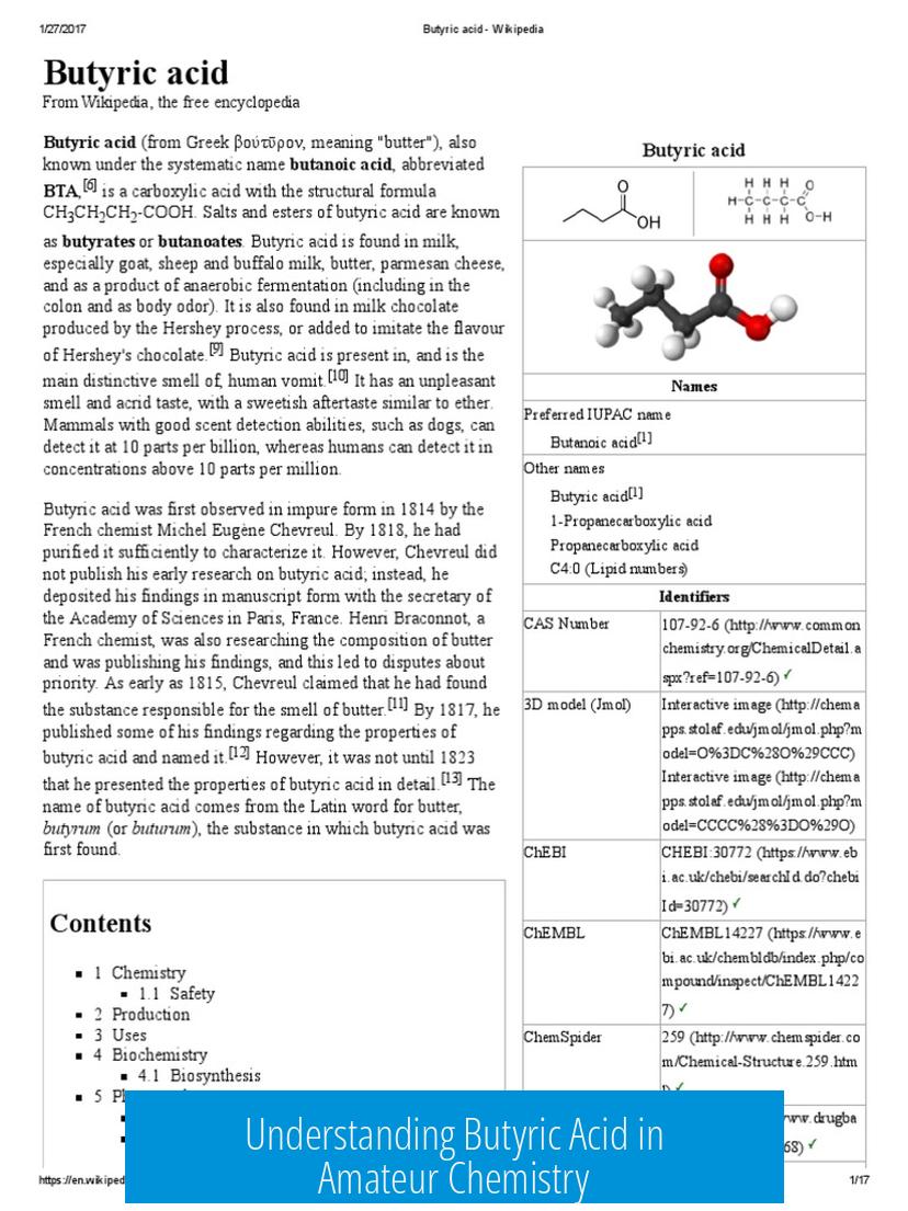 Understanding Butyric Acid in Amateur Chemistry