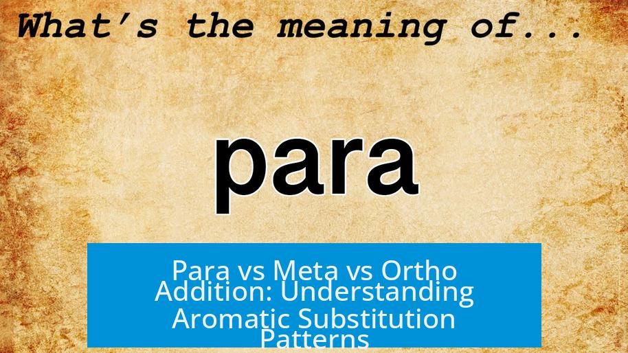 Para vs Meta vs Ortho Addition: Understanding Aromatic Substitution Patterns
