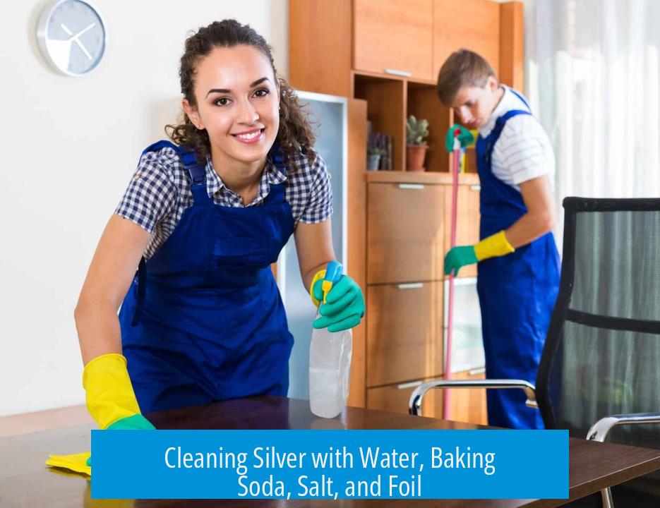 Cleaning Silver with Water, Baking Soda, Salt, and Foil
