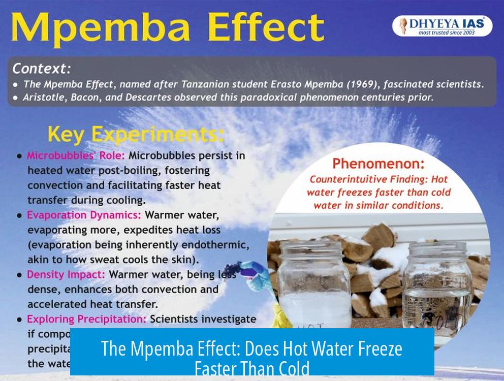 The Mpemba Effect: Does Hot Water Freeze Faster Than Cold?