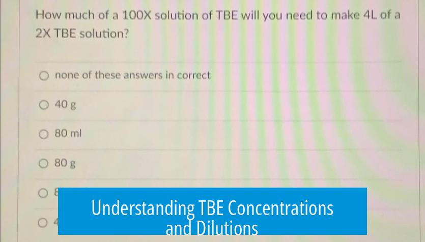 Understanding TBE Concentrations and Dilutions
