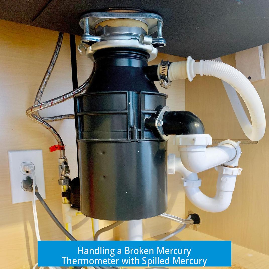 Handling a Broken Mercury Thermometer with Spilled Mercury