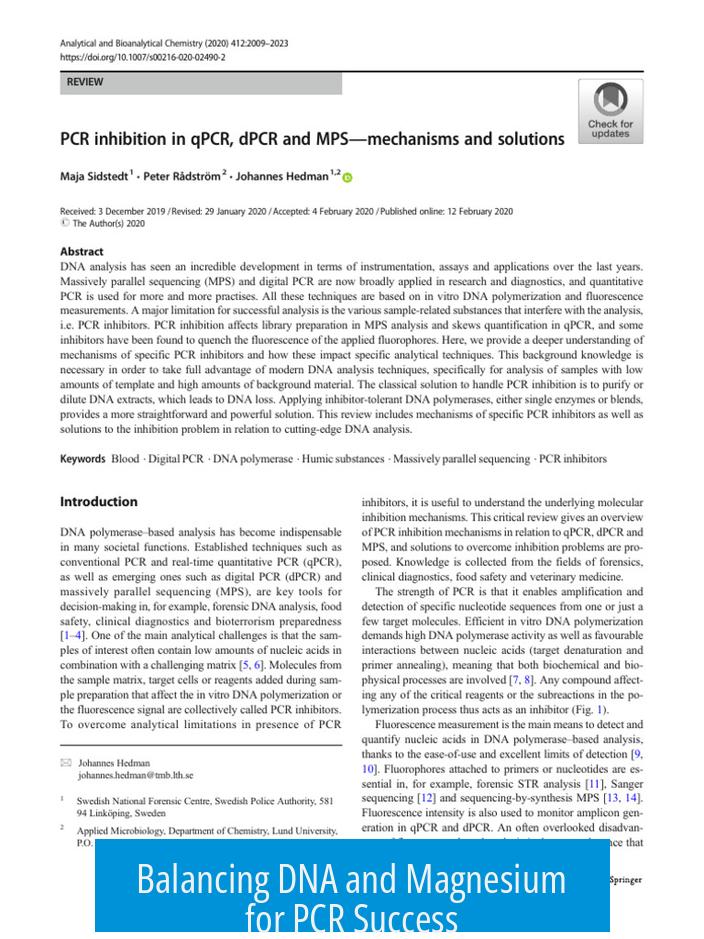 Balancing DNA and Magnesium for PCR Success