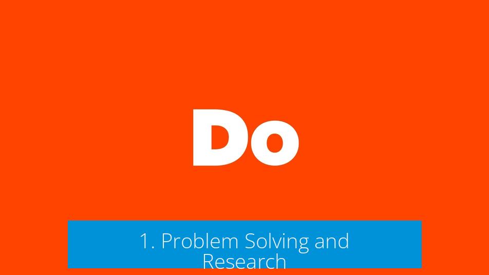 1. Problem Solving and Research
