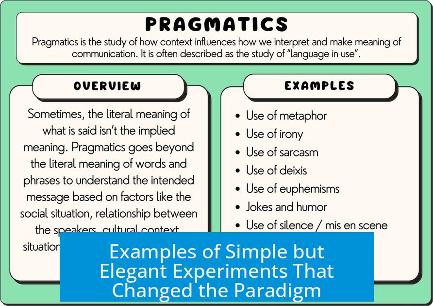 Examples of Simple but Elegant Experiments That Changed the Paradigm