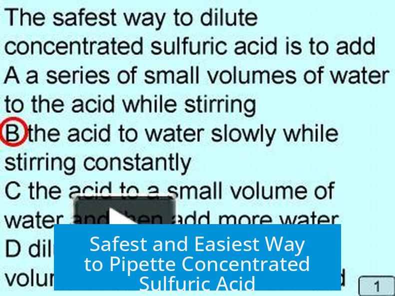 Safest and Easiest Way to Pipette Concentrated Sulfuric Acid