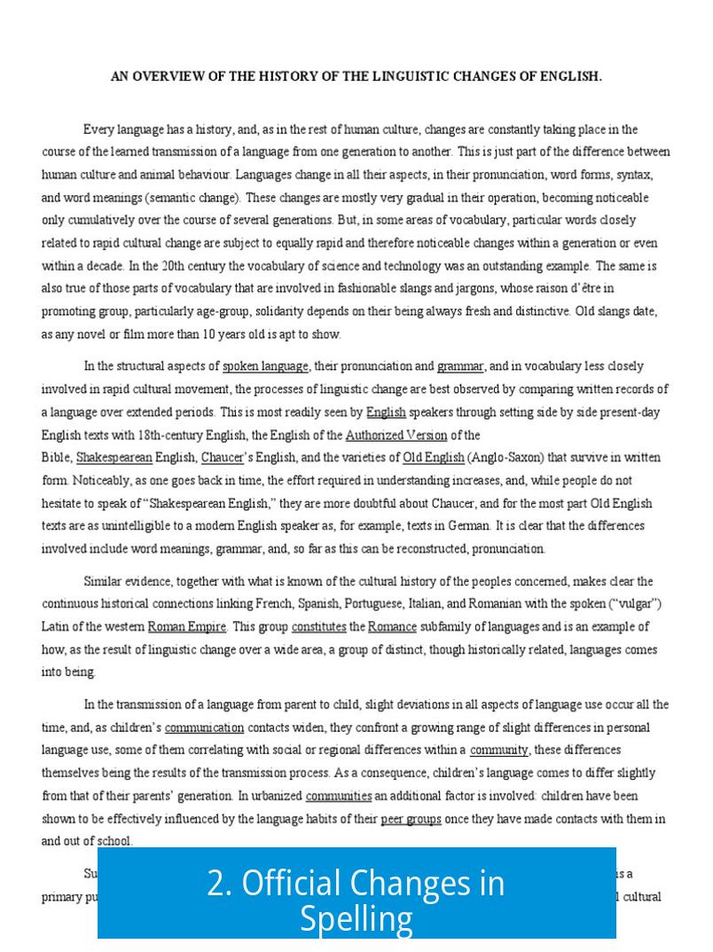 2. Official Changes in Spelling