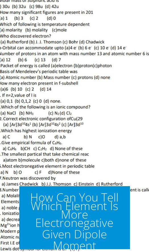 How Can You Tell Which Element Is More Electronegative Given Dipole Moment?