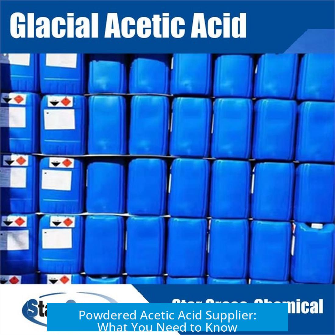 Powdered Acetic Acid Supplier: What You Need to Know