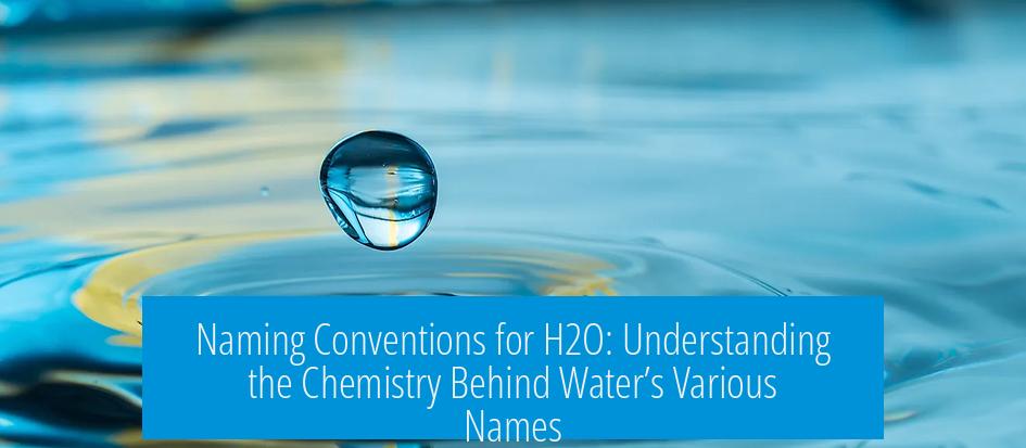 Naming Conventions for H2O: Understanding the Chemistry Behind Water’s Various Names