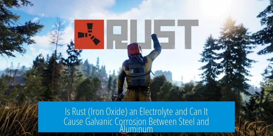 Is Rust (Iron Oxide) an Electrolyte and Can It Cause Galvanic Corrosion Between Steel and Aluminum?