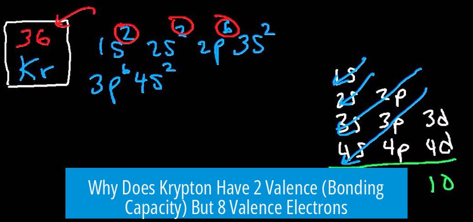 Why Does Krypton Have 2 Valence (Bonding Capacity) But 8 Valence Electrons?